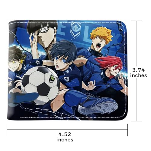Blue Lock Wallet for Men Women Anime Bifold Wallet Blue Lock Purse Card Holder Yoichi Isagi (04)3