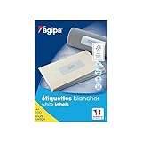 70g/m² Agipa 100983 Lot de 1200 Etiquettes multi usage coins arrondis 63,5 x 72 mm Blanc