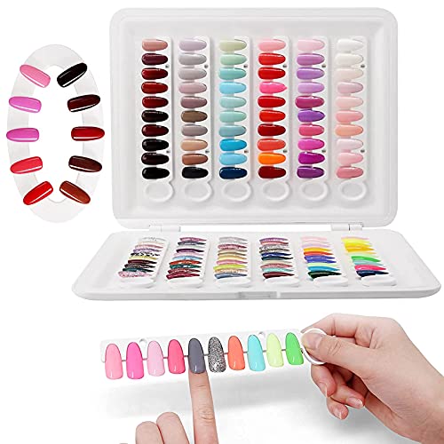 Nagelfarben-Kartenbuch, 120 Farben Nagelspitzen-Farbdisplay-Buch, Nagelkunstbedarf von Farbigen Nägeln, Salon-Farbkarte, Nagelzeigwerkzeug, Nagelfarben-Display für Nagelstudios DIY Nagelkunst zu Hause