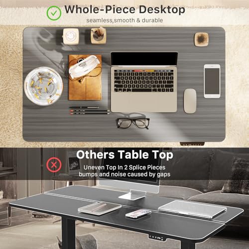 Image of JOY worker Small Electric Standing Desk, 35 inch x 20 inch Whole Piece Height Adjustable Desk with Memory Controller, Grey Sit to Stand Desk Workstation for Home Office