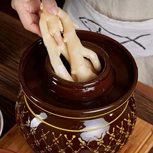 Tarro de fermentación para kimchi casero y conservas de gres 4