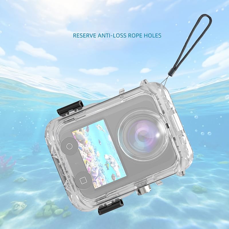 FEICHAO 40m/131ft Underwater Diving Housing Shell Waterproof Case Compatible with OMSO 360 Panoramic Action Camera