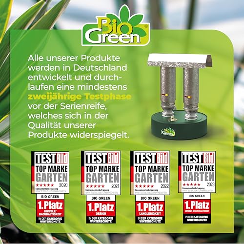 BioGreen Paraffin-Gewächshaus-Heizung WARMAX Power 5 | max. 600 Watt Heizleistung | für Gewächshäuser bis 5 m² | bis zu 3,5 Tage Brenndauer/Füllung