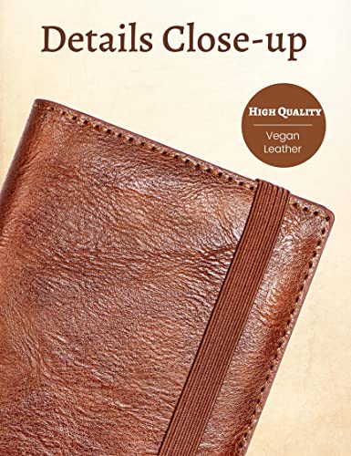 Image of Yarnic Checkbook Cover for Personal Checkbook Holder with Pen Holder | Check Book Covers & Built-in Clear Plastic Divider for Duplicate Checks (Brown)