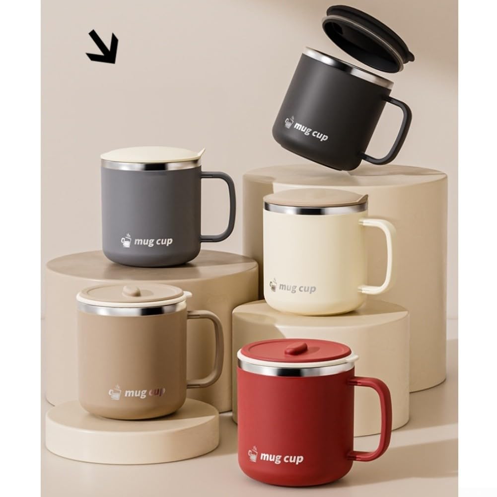 Gobelet isotherme en acier inoxydable avec couvercle, tasse isotherme à double paroi en acier inoxydable 304 pour café et thé, tasse de voyage anti-fuite avec passoire à thé et cuillère, large