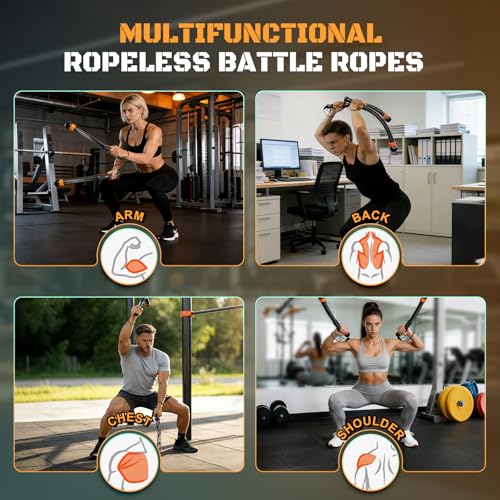 Image of Cordless Battle Ropes, Adjustable Ropeless Battle Ropes for Home Gym