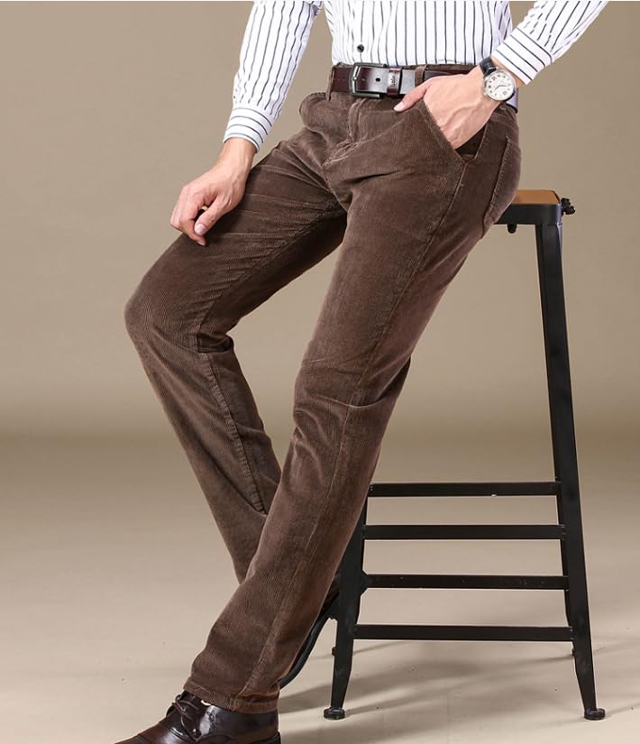 Men's Classic-Fit Purple Wrinkle-Resistant Stretchable Straight-Fit Corduroy Pant3