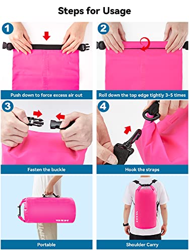 Image of HEETA Waterproof Dry Bag for Women Men, 5L /10L /20L /30L /40L Roll Top Lightweight Dry Storage Bag Backpack with Emergency Whistle for Travel, Kayaking, Boating, Camping, Beach, Cruise Ship Essentials