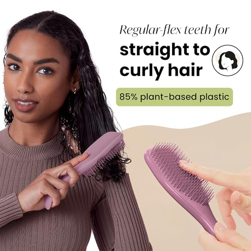 Tangle Teezer Plant-Based Ultimate Detangler Brush, Dry & Wet Hair Brush, Eliminates Knots & Reduces Breakage for All Hair Types, Earthy Purple - Thumbnail 3