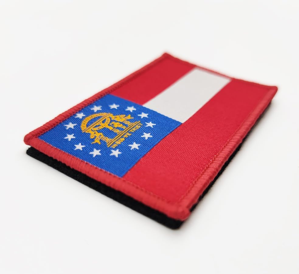 Miniatura 5 de Overdecor Parche de bandera de Georgia - Parches militares tácticos - Cierre de velcro, paquete de 2