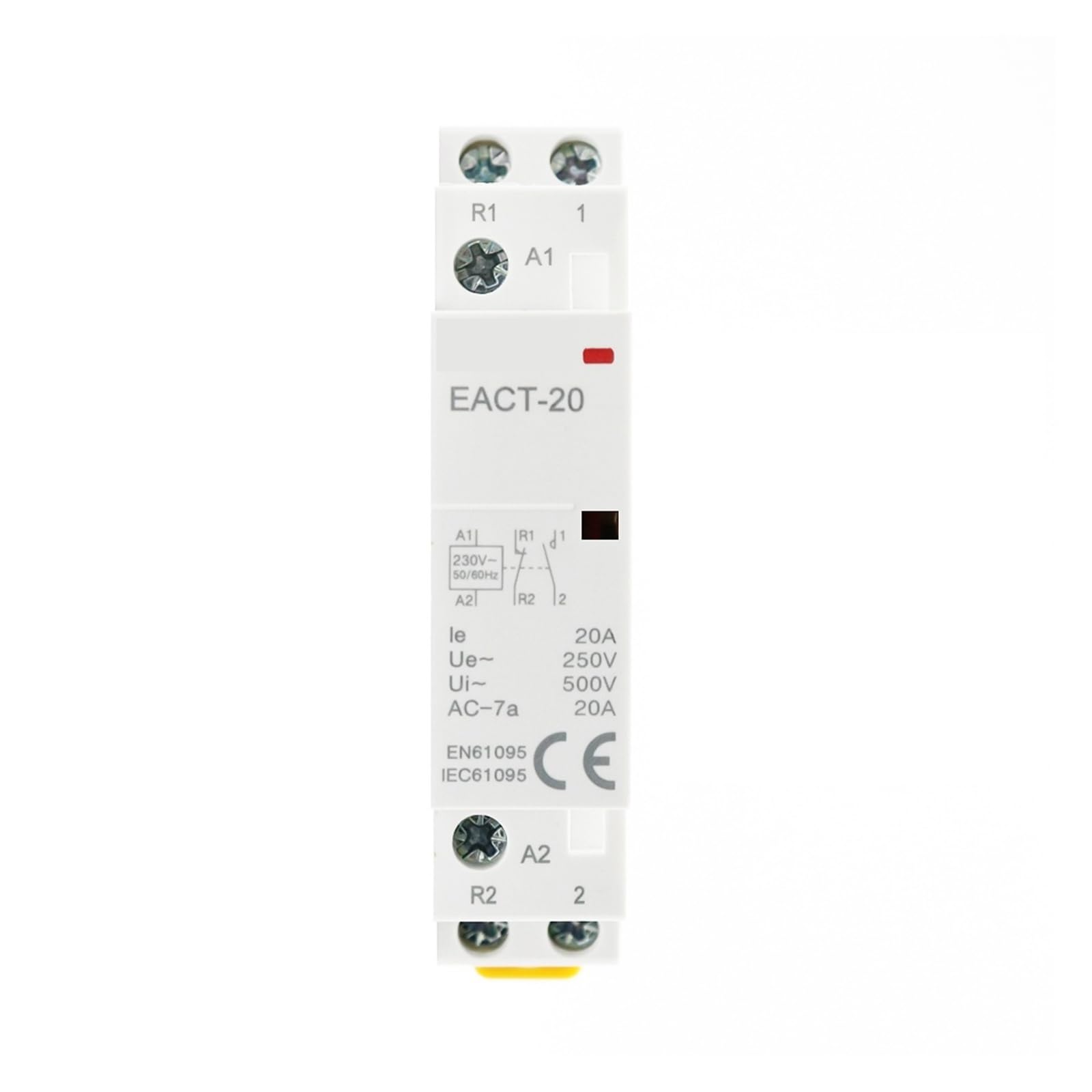 Contactor modular 2P AC 220V 230V 16A 20A 25A 1NO1NC 2NO 2NC 50/60Hz Montaje en riel DIN para casa y hotel (20A, 2NC, 220V)