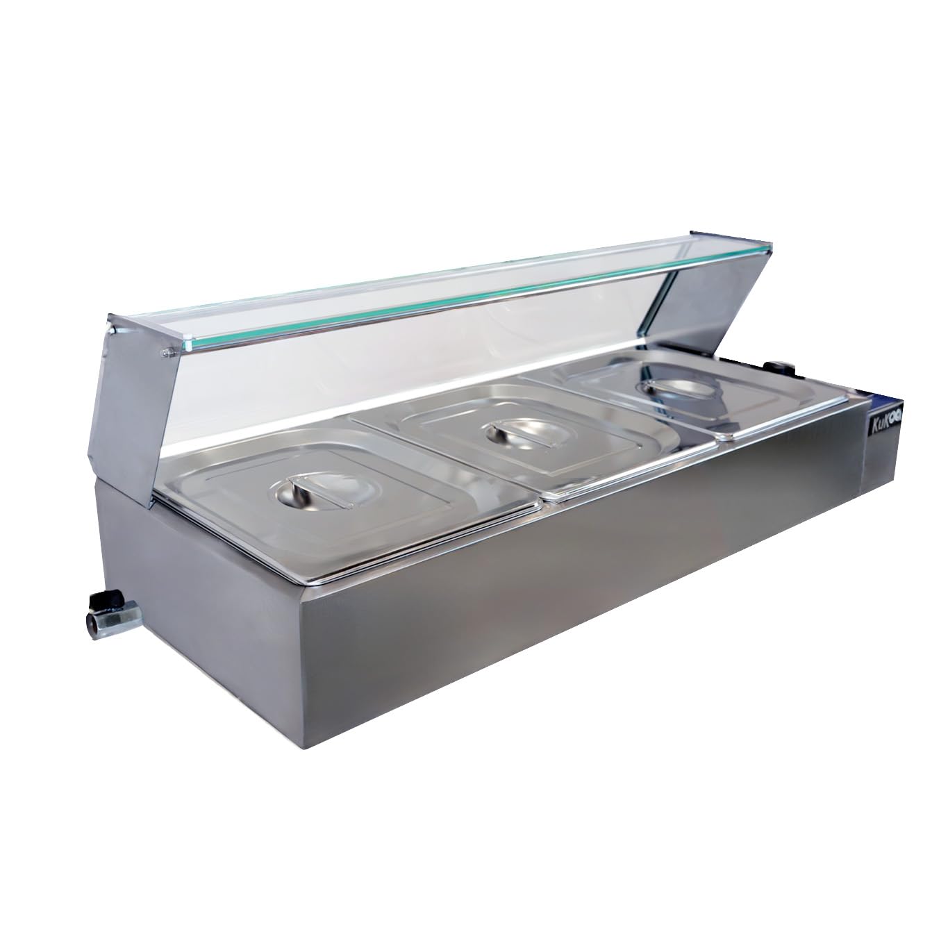 Bain Marie Food Warmer Wet Well Display 3 pan Stainless Steel Catering School Buffet Commercial Event