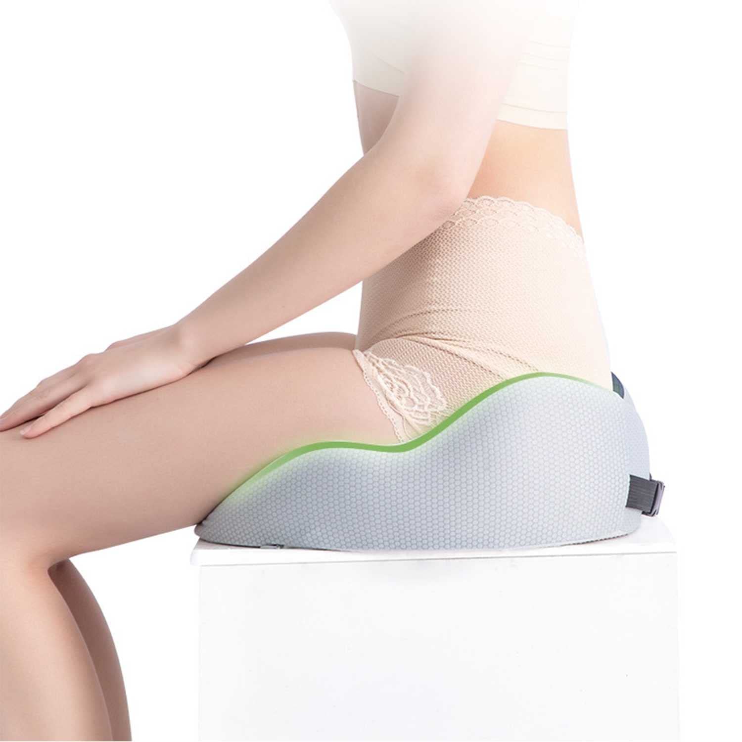 Cuscino A Ciambella per Coccige, Cuscino Antidecubito con Traforato, Anello della Sede del Coccige Cuscino in Memory Foam dal Design Ortopedico per Alleviare Il Dolore C
