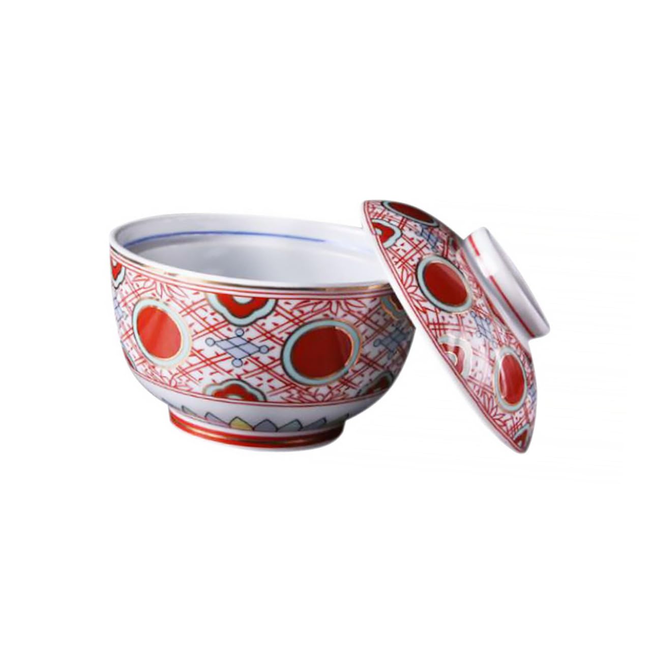 PRETYZOOM Tazón de Cerámica Rojo para Servir Comida con Tapa y Superficie Lisa, Adecuado para Aperitivos y Sopa Miso Hogar