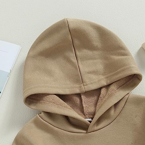 Toddler Baby Boy Girl Hoodies Solid Color Long Sleeve Kangaroo Pocket Hooded Sweatshirt Top Fall Winter Clothes4