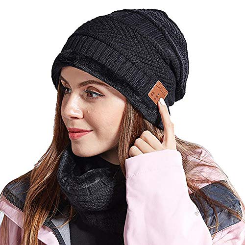 Preisvergleich Produktbild AMY Bluetooth Beaniehut, HD Stereo Bluetooth Kopfhörer Drahtlose Intelligente Beanie Headset Built-In Abnehmbarer HD-Stereo-Lautsprecher Und Mikrofon Für Männer Und Frauen