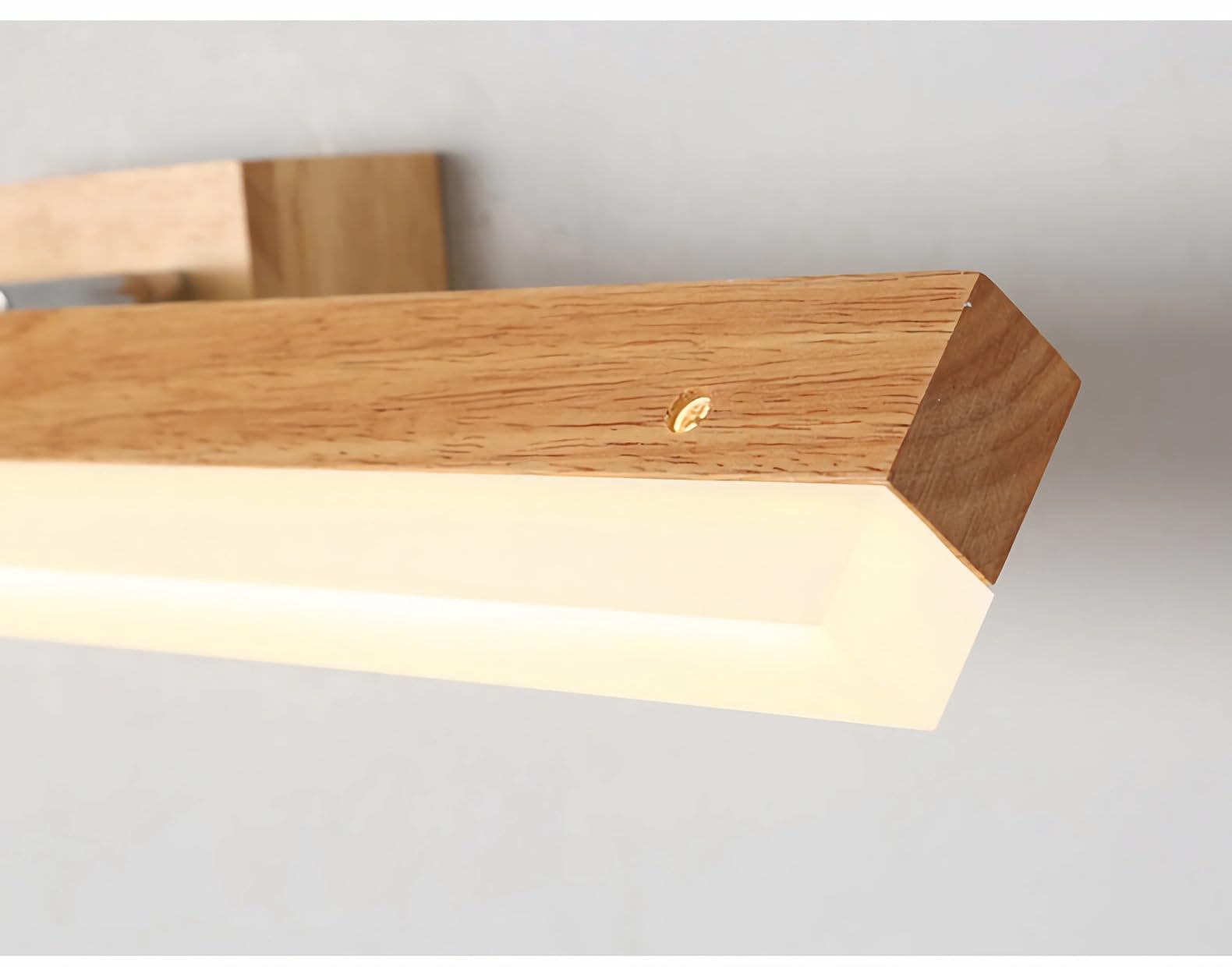 Spiegellampe Badezimmer LED Wandleuchte Lineare Holz Modern Minimalistisch Spiegelleuchte Wandlampe für Toilette Bad Schlafzimmer Flur Lampe Acryl Leuchte (Holzfarbe, Länge 40cm, Warmweiß 3000K)