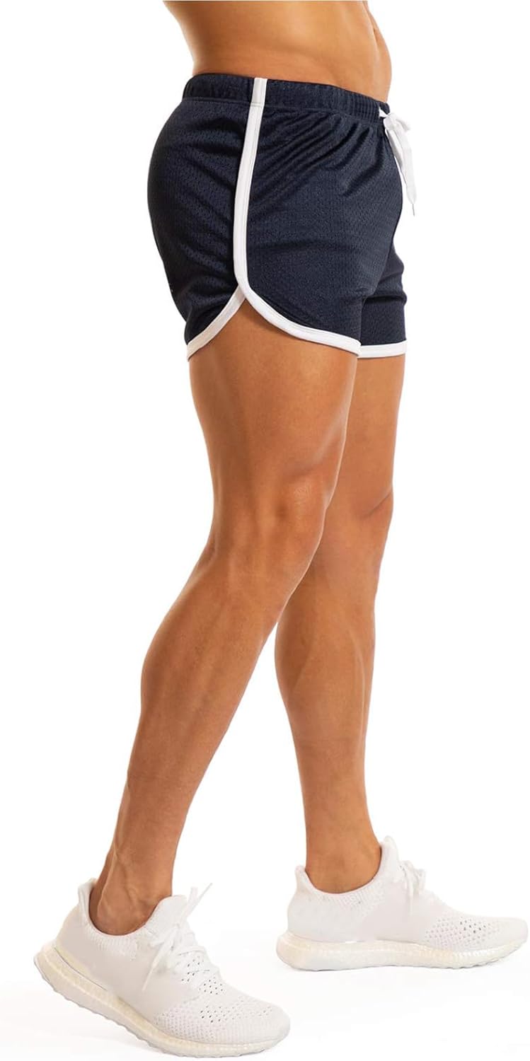 Ouber Men's Fitted Shorts Bodybuilding Workout Gym Running Tight Lifting Shorts - Image 4