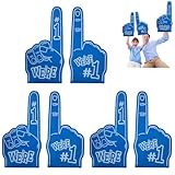 Gladiadores dedos de espuma, palma de espuma gigante, dedos de espuma gigante, dedos de espuma gigante, mano de espuma, accesorios para animar a los dedos (3 azules)