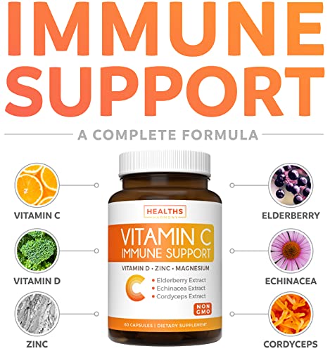 Save $4 (12% Off) - Daily Support: Immune + Joint Health - Immune Support - Vitamin C With Zinc, Vitamin D, Elderberry & Echinacea (Non-Gmo) And Turmeric Curcumin - With Black Pepper Extract 1980Mg #TOP1