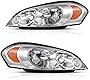 DWVO Headlights Assembly Compatible with 2006-2013 Chevrolet Impala 14-16 Impala Limited 2006 2007 Monte Carlo Replacement Headlamp Driving Light 25958359 25958360 (Chrome Housing)