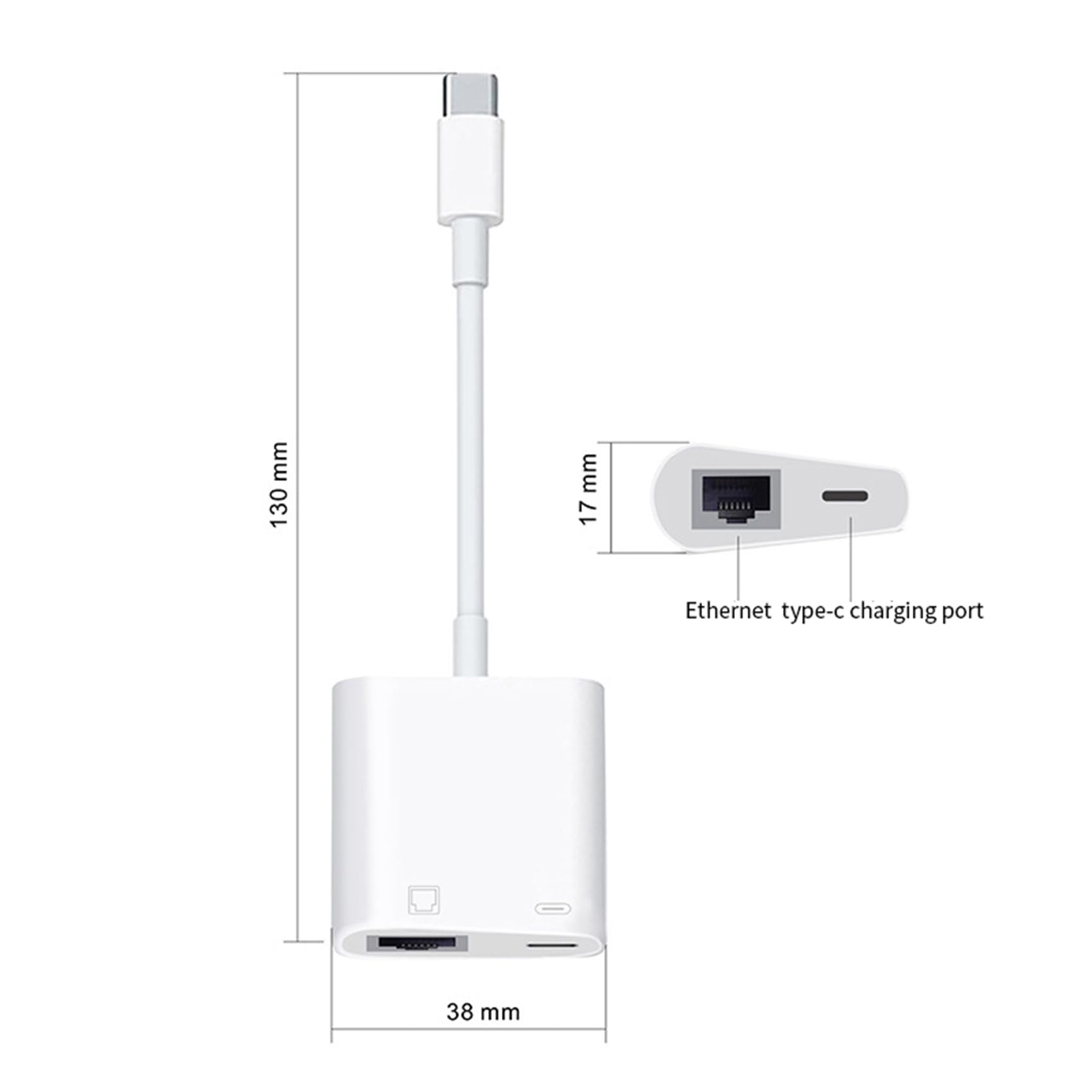 20X Tipo C Adattatore Ethernet OTG USB C A RJ45 Ethernet LAN Convertitore di Rete Cablato 100 MB per Tablet Telefono Cellulare di Tipo C.