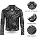 III-Fashions Men’s Brando Biker Rock Star Punk Clothing Studded Spike Black Motorcycle Cowhide Leather Jacket