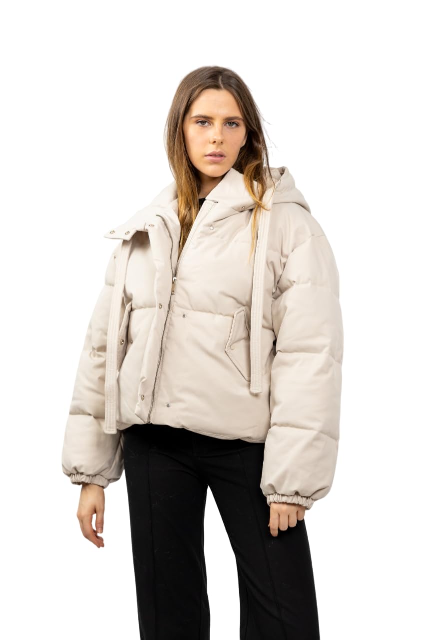 Chaqueta impermeable de mujer con capucha y bolsillos con solapa 4