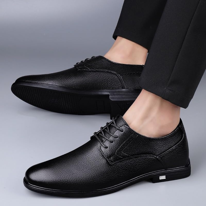 Formal Oxford Shoes for Men Calfskin Leather Anti-Slip Non Slip Rubber Sole Block Heel Party Outdoor Fashion Lace Up Breathable2
