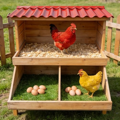 AOZUO 12 Pack Chicken Nesting Pads for Chicken Coop, 12”x12” Nesting Box Pads Washable Reusable Artificial Grass Carpet Synthetic Turf Mat for Hen Laying Eggs, Garden Lawn by AOZUO - Used condition - Image 5