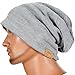 Jersey Slouch Beanie Basic Skull Cap Oversize (B010-Light Gray)