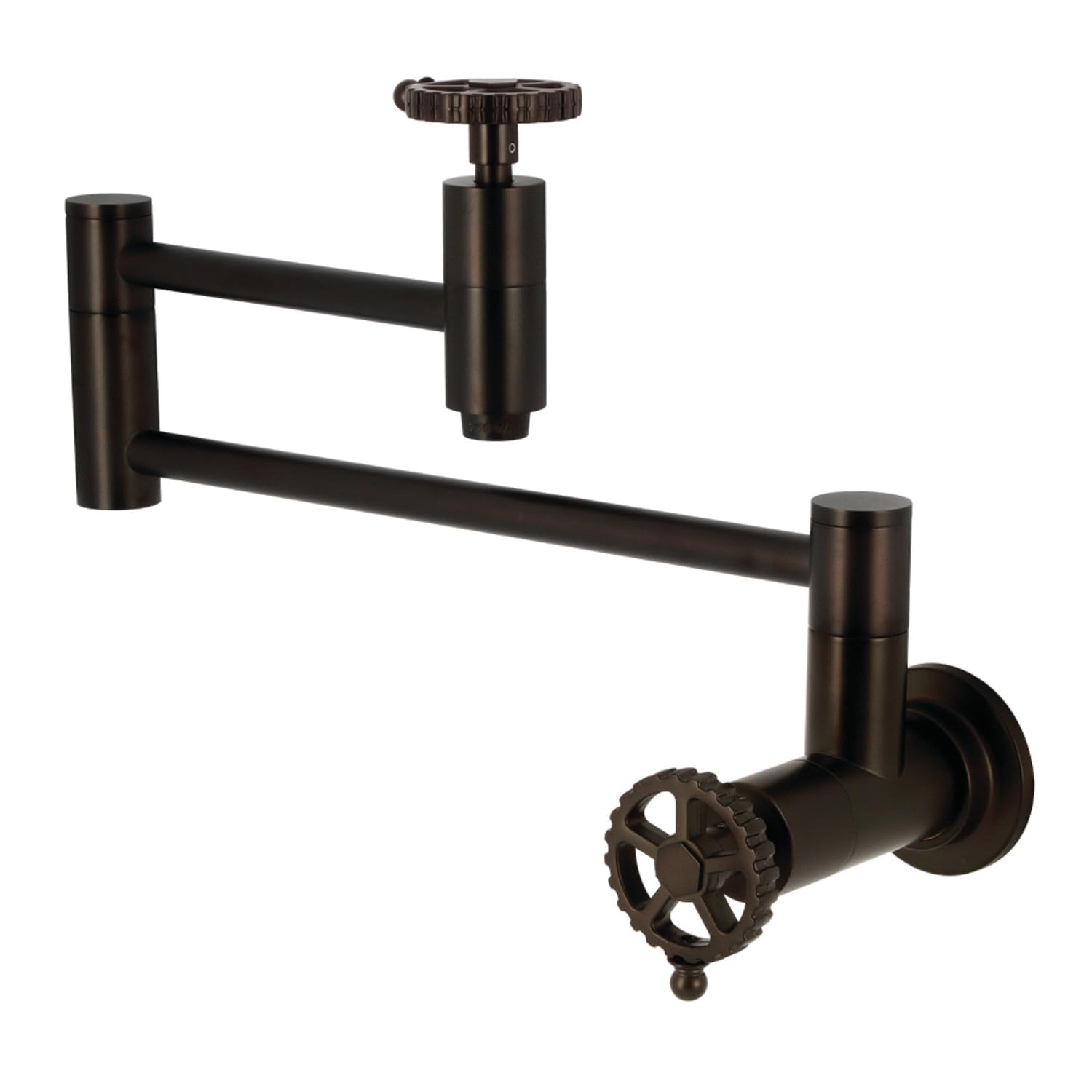 Remplissage de pot mural bronze huilé Kingston Brass robinet de cuisine articulé
