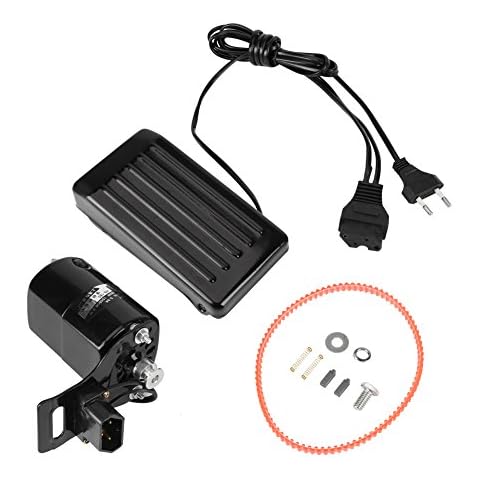 Ejoyous 180W Nähmaschinenmotor, Nähmaschine Fußpedal Controller Universal Home Nähmaschine Fußschalter Pedal Mit Motor, Nähmaschinen Ersatzteile drehung Gegen den Uhrzeigersinn Kohlebürste EU 220V Cover