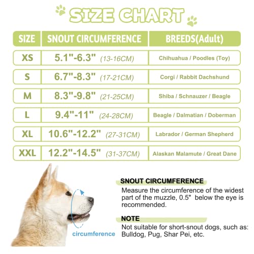 Dog Muzzle, Soft Dog Muzzle For Large Dogs Mask Anti Biting Chewing Licking Breathable No Bark Muzzle Mesh Printed Full Coverage Muzzle With Anti-Falling Accessory For Small Medium Large Sized Dog S #TOP5