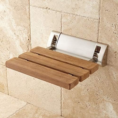 Marcoware Multi-Purpose Folding Shower Seat Wall Mounted Chair for Bathroom Shower Chair/Steam Room/Shoe Wearing Chair Bench Burmese Teak