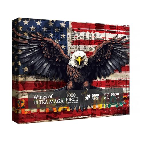 United States Flag Eagle Puzzles for Adults 1000 piezas, rompecabezas patriótico de fe USA, puzzle inspirador de ave del país miniatura 2
