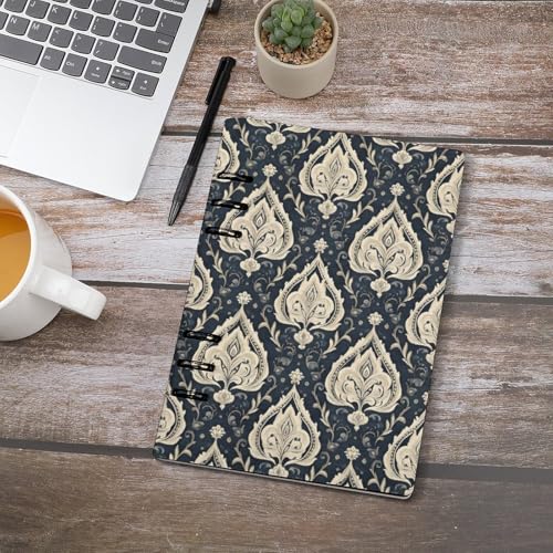 Carnet ligné en cuir PU de qualité supérieure avec couverture rigide rechargeable format A5 - 4