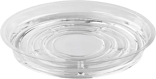 Miniatura 8 de nerhemg Platillos para plantas, 10 bandejas transparentes para macetas, bandejas de goteo para plantas de interior y exterior (6 pulgadas, 8