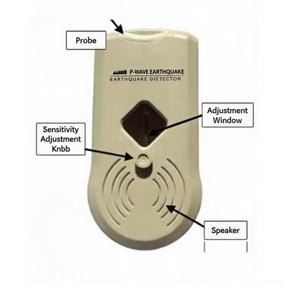 Sensor de vibración sísmica, detector de onda P, alarma de movimiento de tierra para sistema de seguridad en el hogar, dispositivo blanco compacto, 21 cm