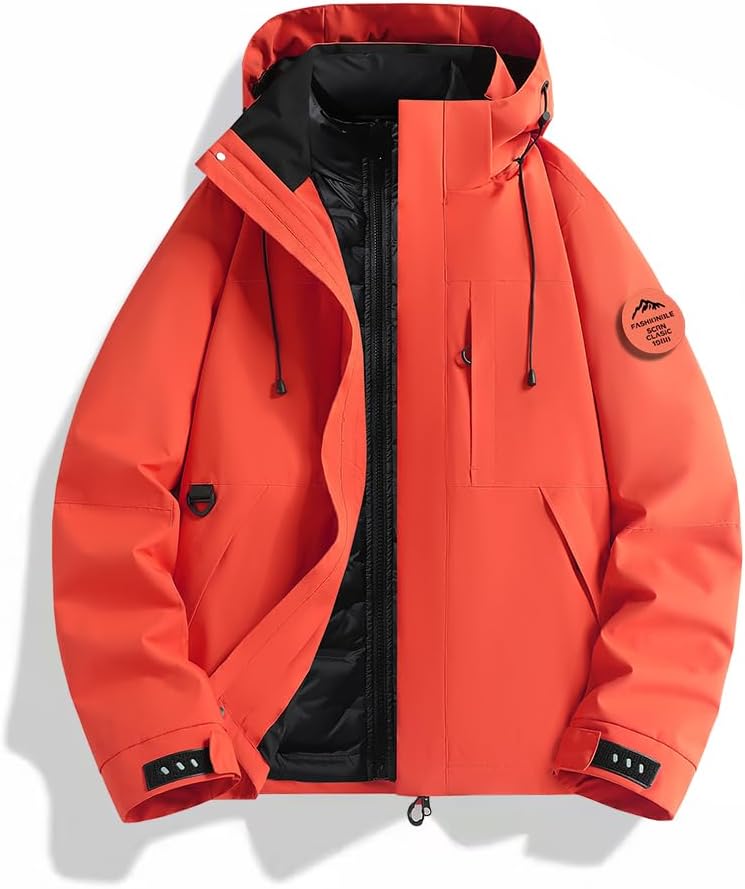 3-in-1 Down-Filled Coat Men's/Women's Ski & Snow Jacket With Detachable Down Liner Warm & Windproof Outer Coat