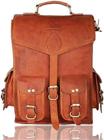 Brown Leather Rucksack by Leather Native – 2-In-1 Vintage Backpack for 15 Inch Laptops and iPads – Waterproof and Handmade for Men and Women