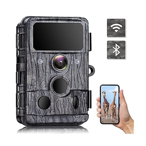 ZHUTA WLAN Wildkamera - 30MP Wildkamera 4K Native mit 940nm No-Glow-IR-LEDs Nachtsicht WLAN Wildkamera…