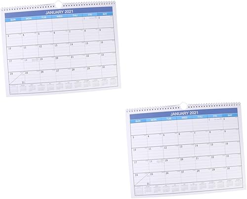 LALAFINA 2 Pcs Calendar Memo Agenda 2021 Planner Daily Calentador Calender 202 Planner Photo Wall-mounted Paper