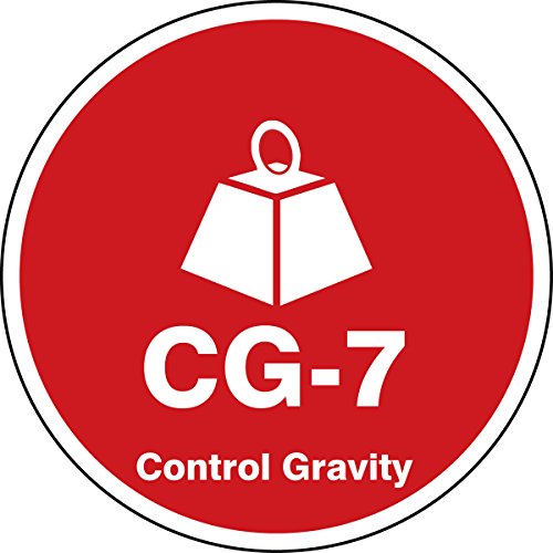 Étiquette CG-7 Control Gravity Accuform TDK107XVM en Dura-Vinyl rouge et blanc