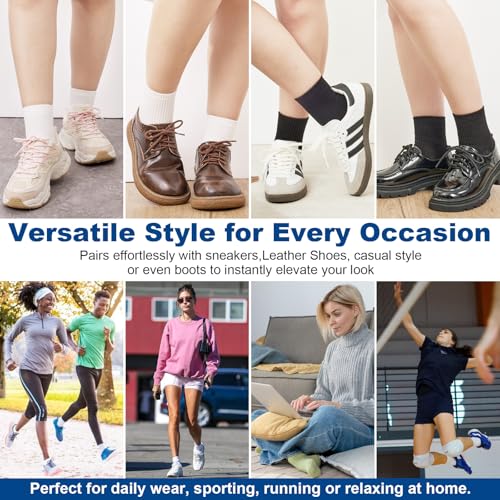 Women's Mesh Crew Socks (5-Pairs) - 95% Cotton Breathable Everyday Above Ankle Thin Socks Fit for Running, Casual 7