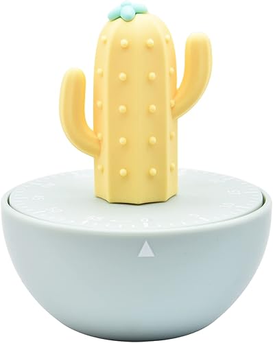 Miniatura 8 de Lindo cactus en forma de administrador de tiempo 60 minutos temporizador mecánico cocina temporizador de cocina (azul)