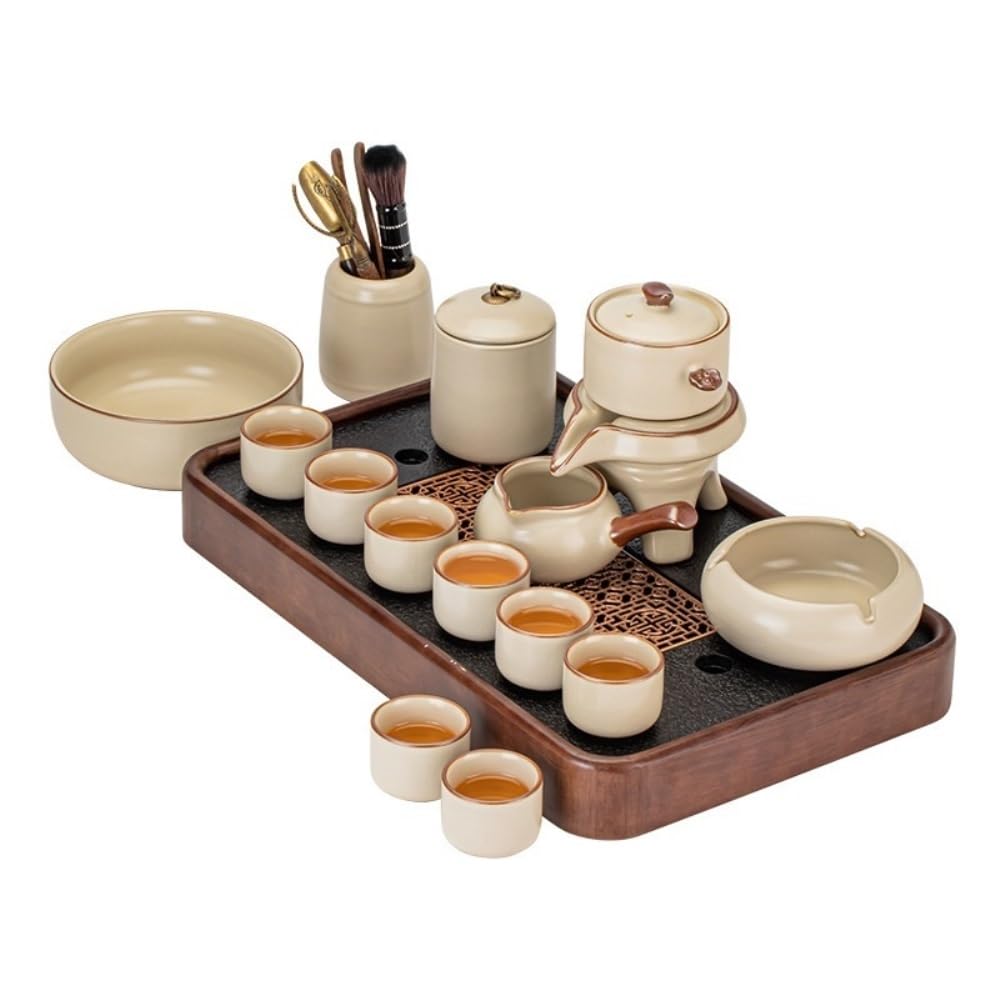 Tea Bag Organizer Tea Storage Container Beige Loose Tea Storage Jar Ceramic Sealed Jar Home Office Tea Brewer Filter Tea Strainer Tea Tray Chinese Tea Set Tea O