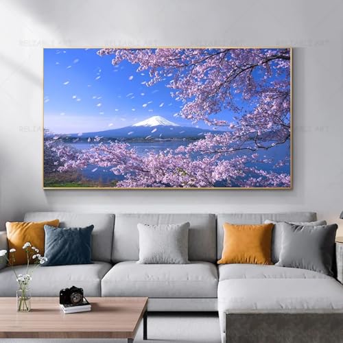 Impression sur toile paysage fleur rose affiche murale salon 40x60