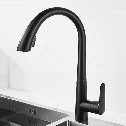 Miniatura 8 de Grifo de cocina extraíble, grifo de fregadero de cocina con 3 modos de rociador, boquilla giratoria de 360, mango único de latón para grifo de agua