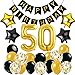 50 Ans déco Anniversaire Or Noir,50ème Bon Anniversaire Décorations,50 Décorations de fête en Noir Or, kit 50 Ans Anniversaire, Fournitures de Fête Parfaites pour 50 Ans pour Hommes et Femmes Decor